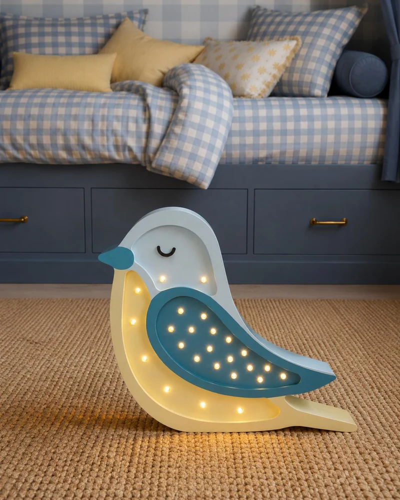 Little Lights Bird Night Light | Turquoise Yellow