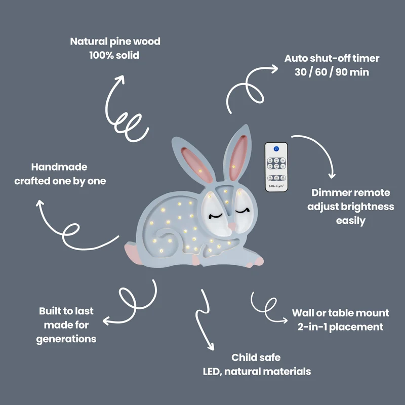 Little Lights Bunny Night Ligh | Light Gray