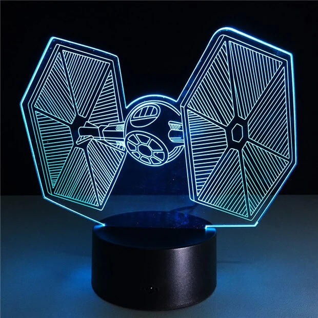 Star Wars TIE Fighter Farbwechsel Lampe 3D Effekt