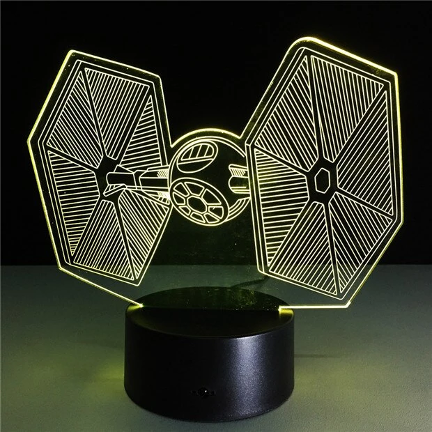 Star Wars TIE Fighter Farbwechsel Lampe 3D Effekt