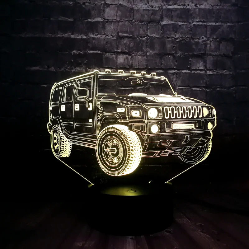 SUV Hummer Lampe mit 3D Effekt und Farbwechsel