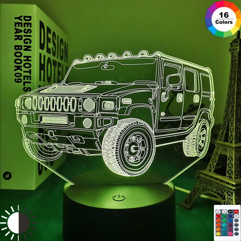 SUV Hummer Lampe mit 3D Effekt und Farbwechsel