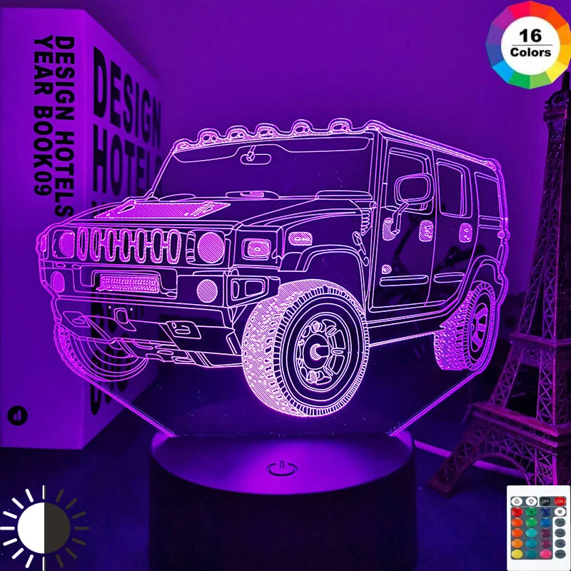 SUV Hummer Lampe mit 3D Effekt und Farbwechsel