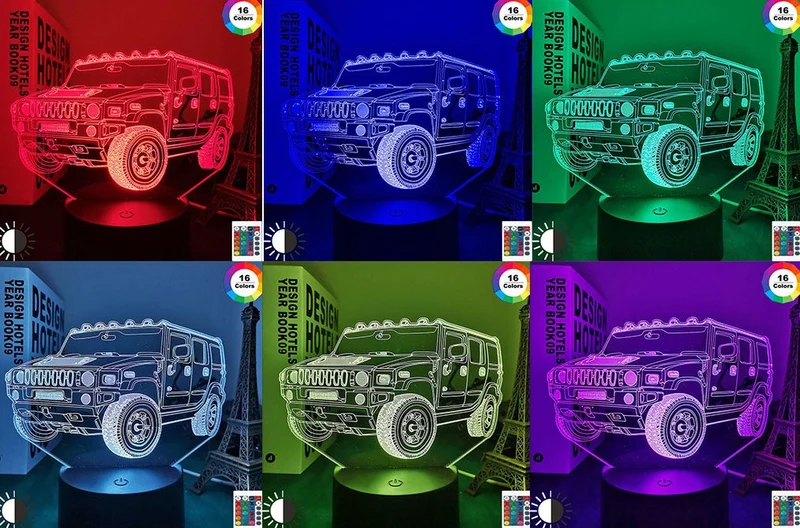 SUV Hummer Lampe mit 3D Effekt und Farbwechsel