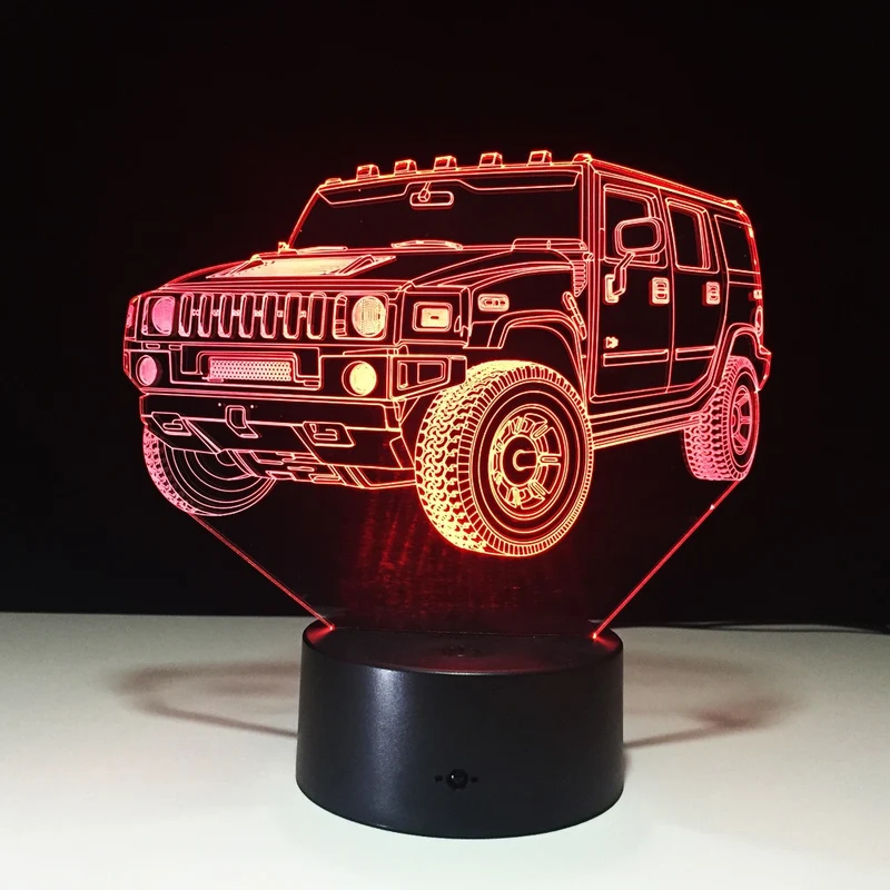 SUV Hummer Lampe mit 3D Effekt und Farbwechsel