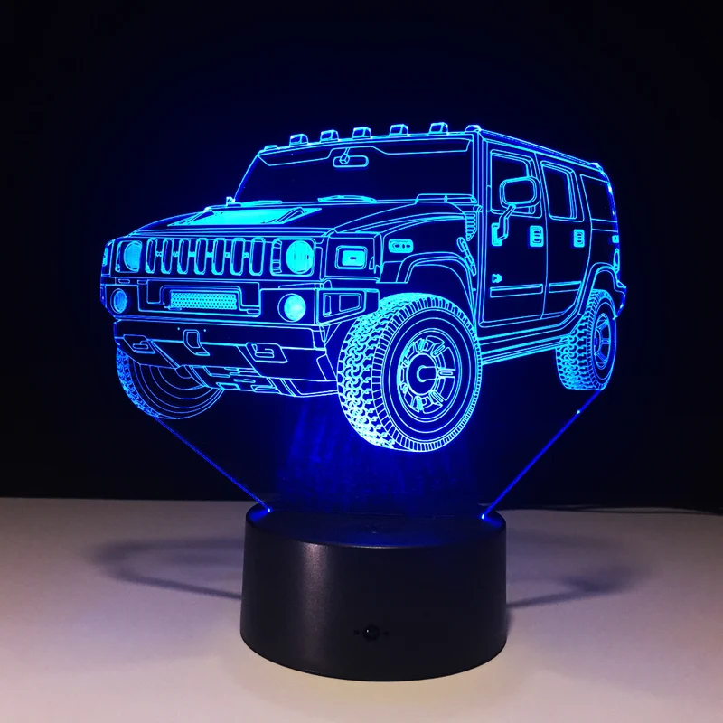 SUV Hummer Lampe mit 3D Effekt und Farbwechsel