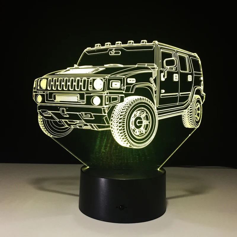 SUV Hummer Lampe mit 3D Effekt und Farbwechsel