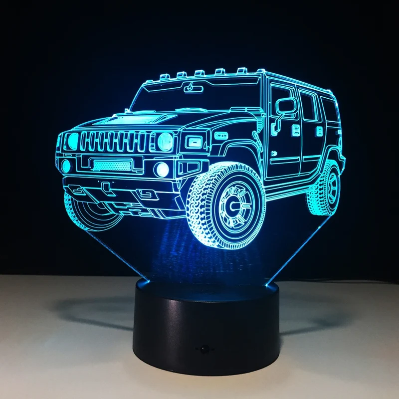 SUV Hummer Lampe mit 3D Effekt und Farbwechsel