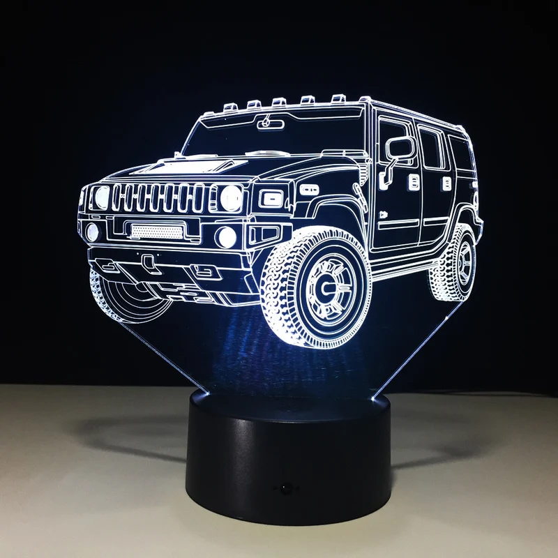 SUV Hummer Lampe mit 3D Effekt und Farbwechsel