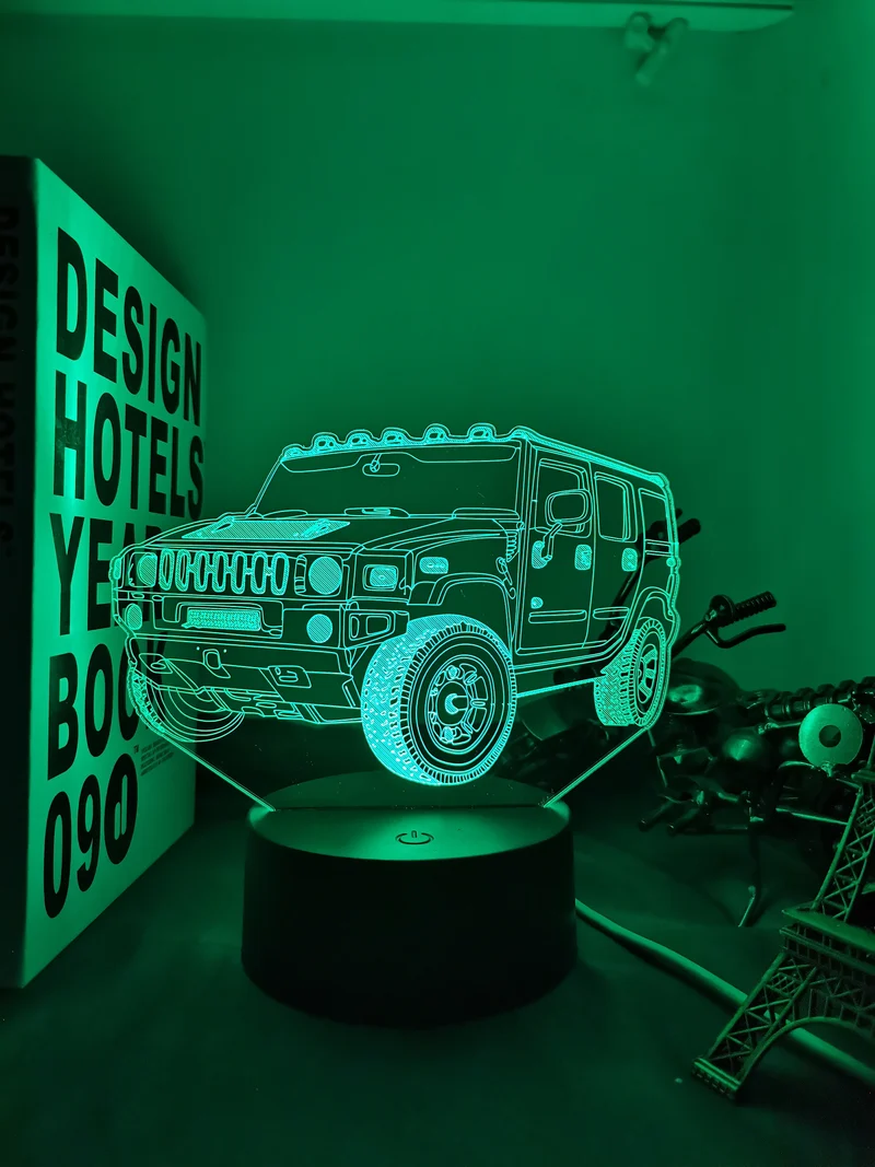 SUV Hummer Lampe mit 3D Effekt und Farbwechsel