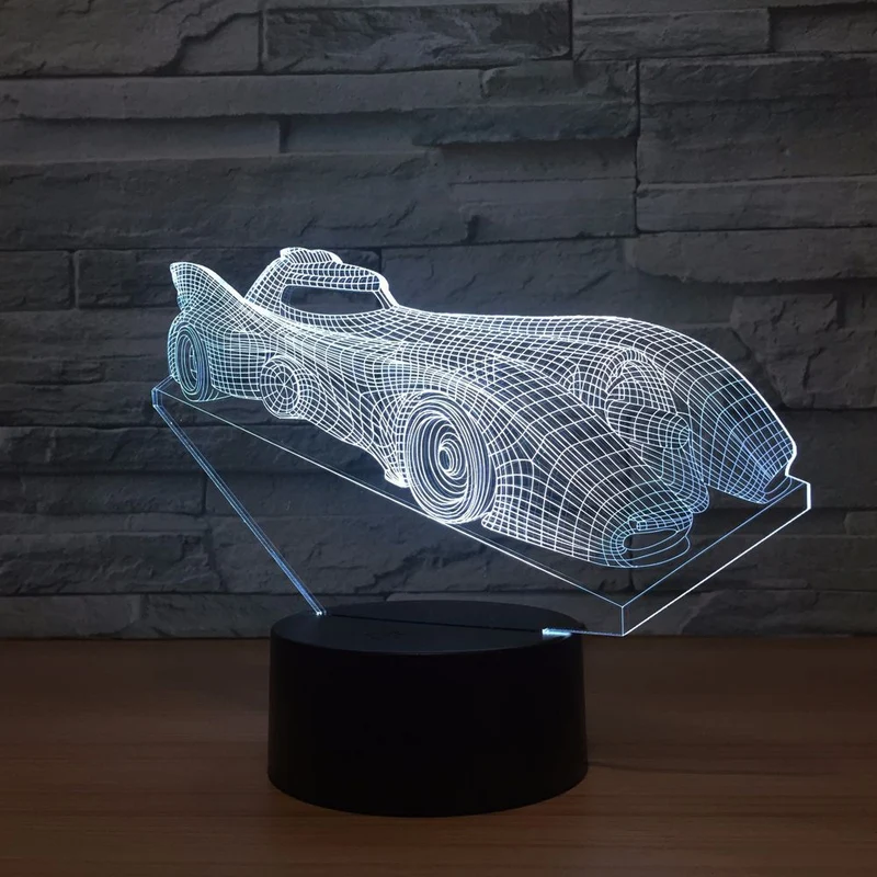3D LED Lampe mit Batman Batmobile Motiv - Farbwechsel und Touch