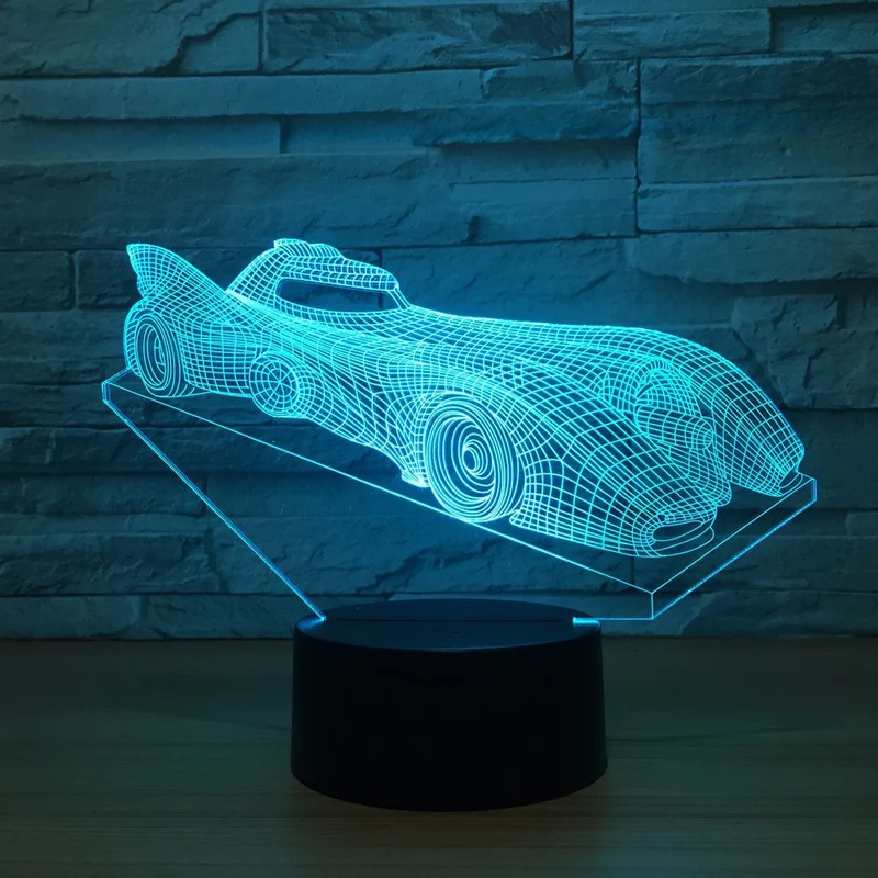 3D LED Lampe mit Batman Batmobile Motiv - Farbwechsel und Touch