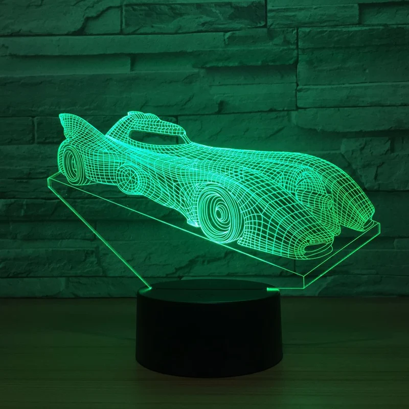 3D LED Lampe mit Batman Batmobile Motiv - Farbwechsel und Touch