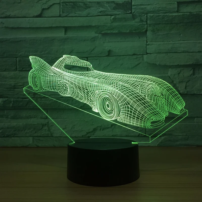3D LED Lampe mit Batman Batmobile Motiv - Farbwechsel und Touch