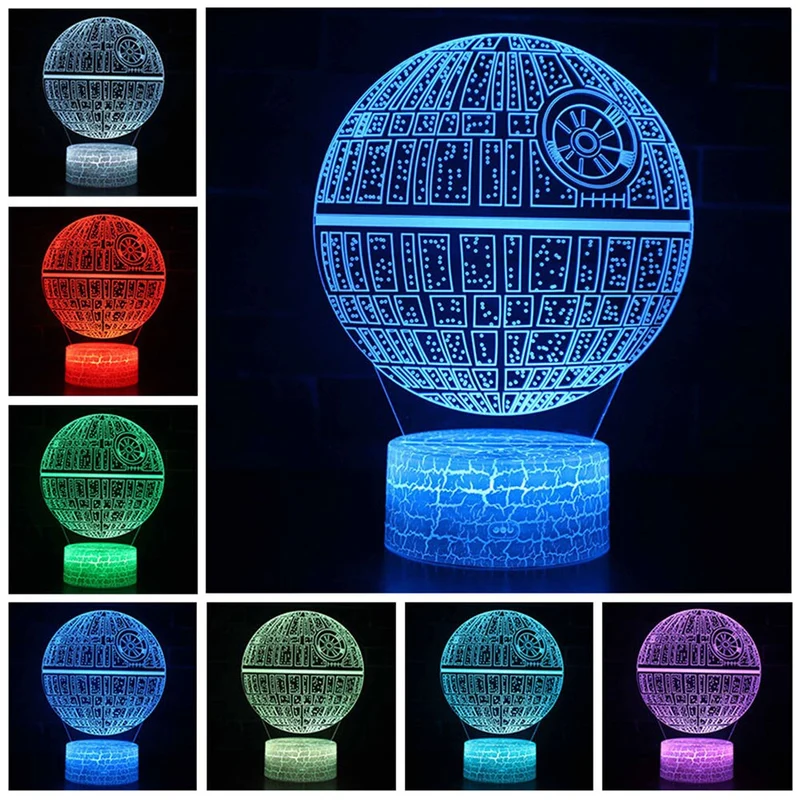 3D Todesstern Lampe aus Star Wars - Mit Farbwechsel (7 Farben)
