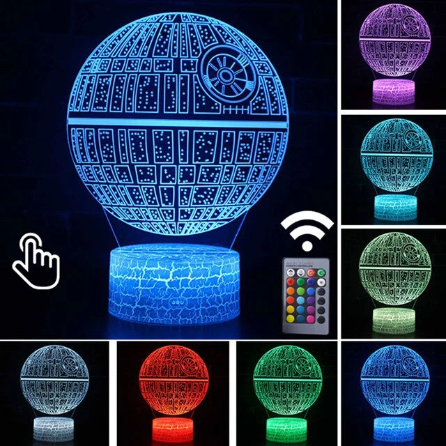 3D Todesstern Lampe aus Star Wars - Mit Farbwechsel (7 Farben)