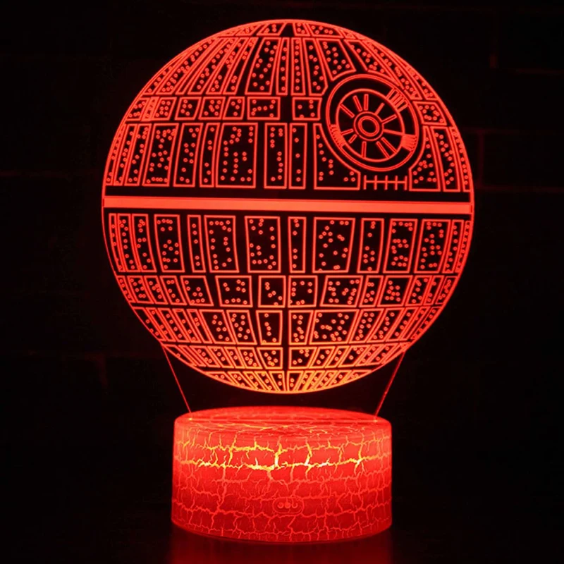 3D Todesstern Lampe aus Star Wars - Mit Farbwechsel (7 Farben)