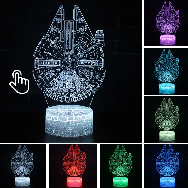 Millenium Falcon Star Wars 3D LED Nachtlicht Lampe Tischlampe
