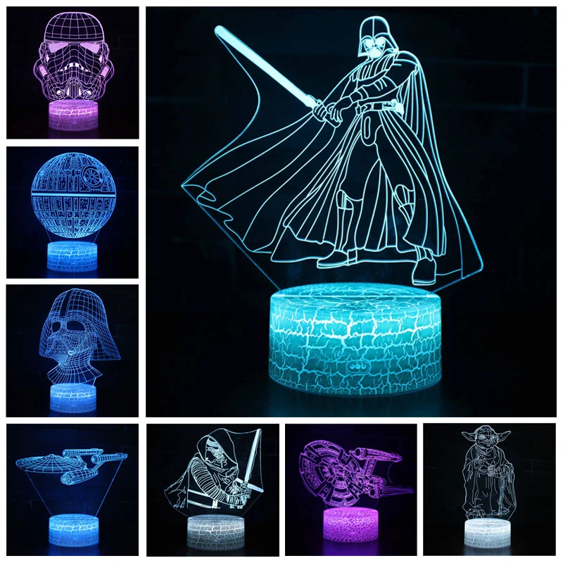 Millenium Falcon Star Wars 3D LED Nachtlicht Lampe Tischlampe