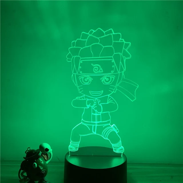 Naruto Nachtlicht Lampe mit 7 Farben im Wechsel und 3D Effekt
