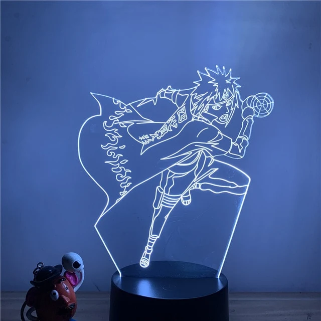 Naruto Nachtlicht Lampe mit 7 Farben im Wechsel und 3D Effekt