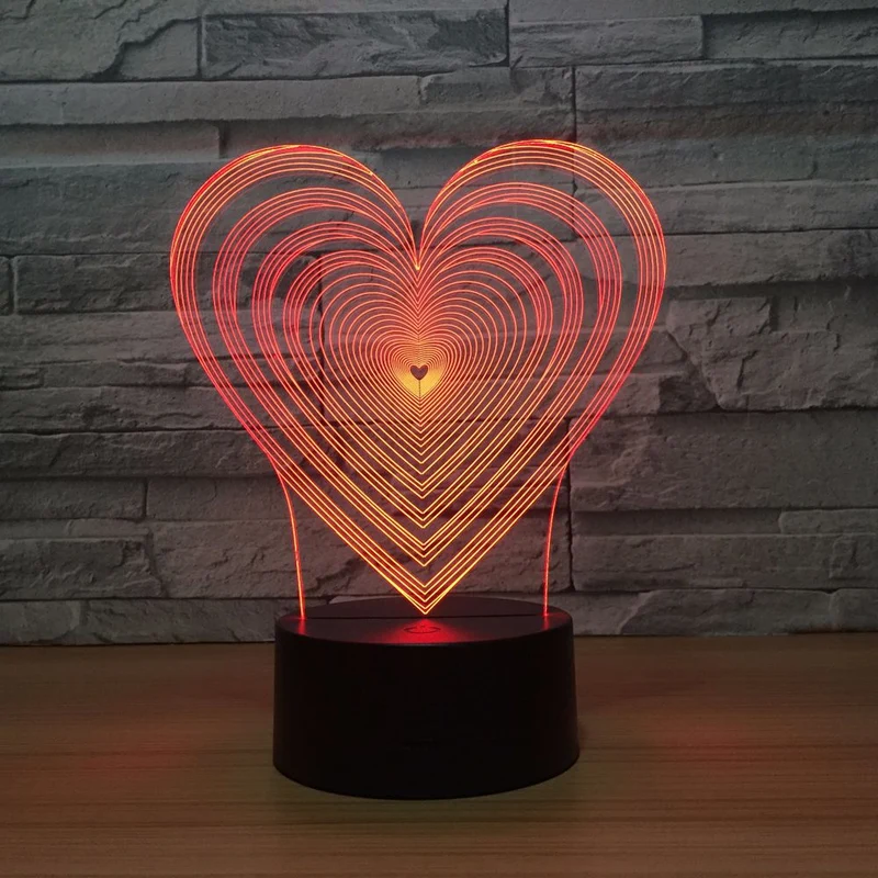 Ich liebe Dich Lampe in Herzform - Geschenk - 3D Effekt - Farbwechsel