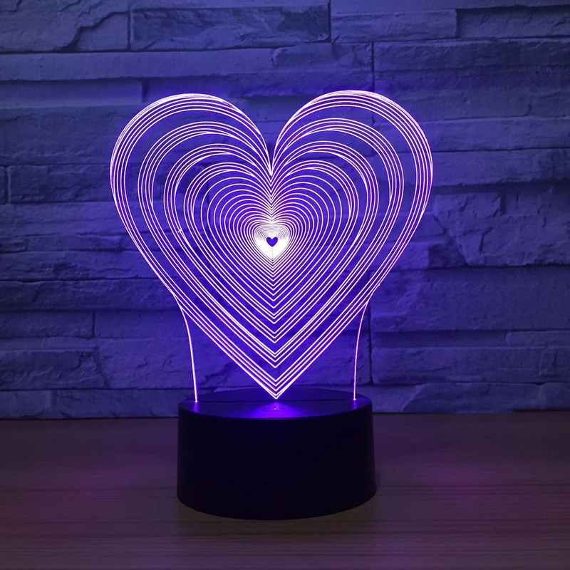 Ich liebe Dich Lampe in Herzform - Geschenk - 3D Effekt - Farbwechsel