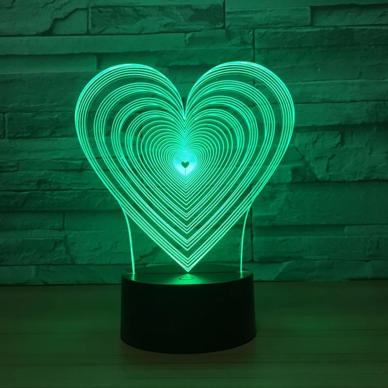 Ich liebe Dich Lampe in Herzform - Geschenk - 3D Effekt - Farbwechsel