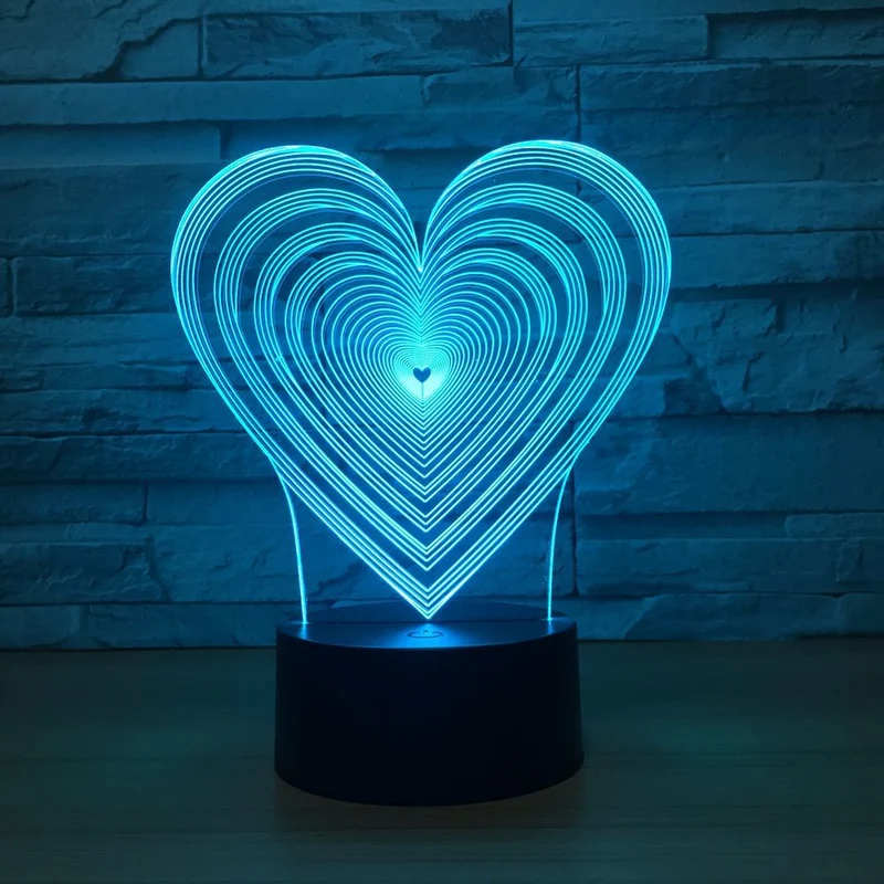 Ich liebe Dich Lampe in Herzform - Geschenk - 3D Effekt - Farbwechsel