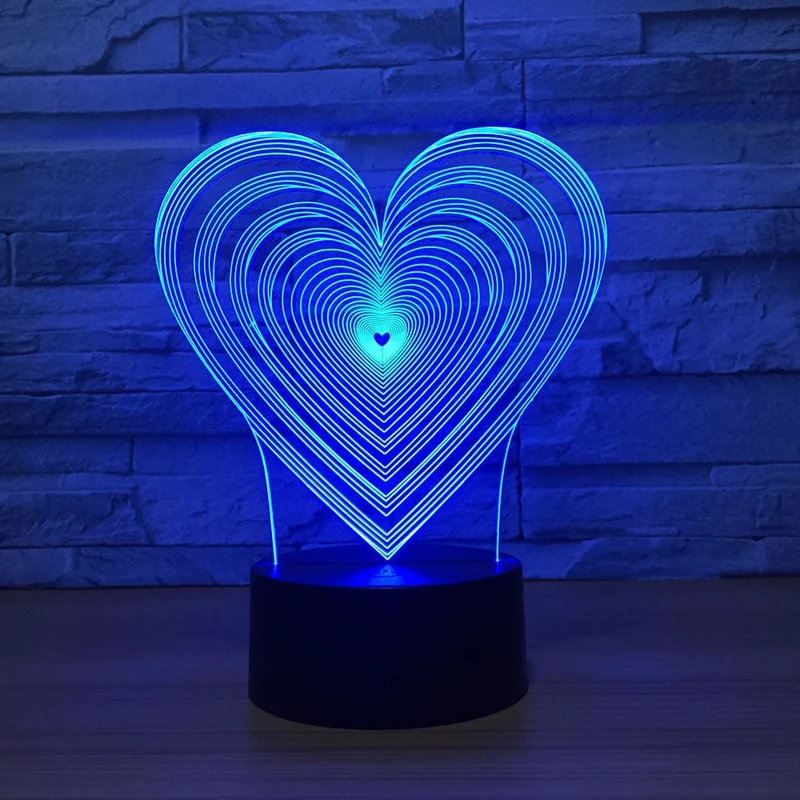 Ich liebe Dich Lampe in Herzform - Geschenk - 3D Effekt - Farbwechsel