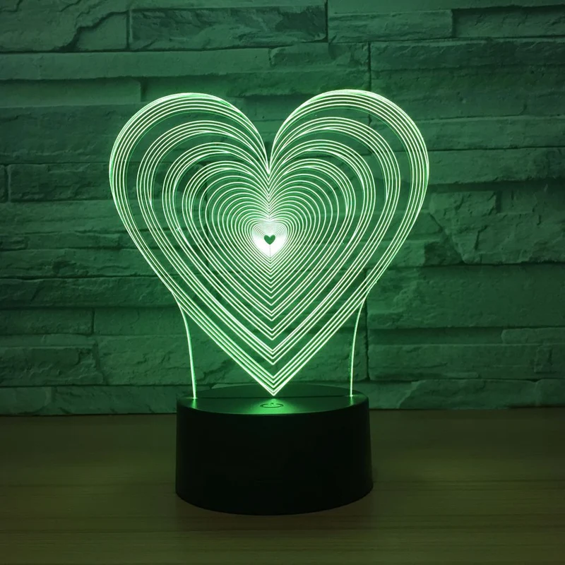 Ich liebe Dich Lampe in Herzform - Geschenk - 3D Effekt - Farbwechsel