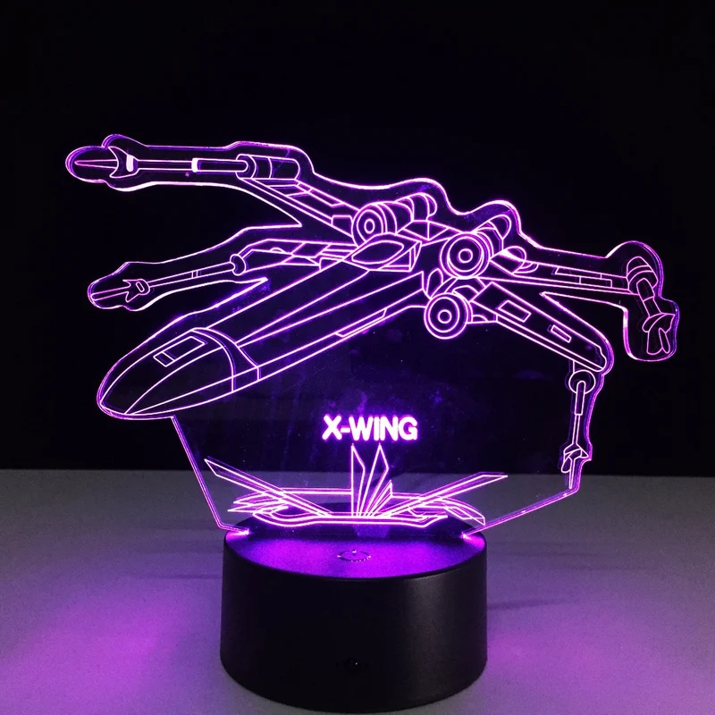 Star Wars 3D X-Wing Fighter Tischlampe - Nachtlampe - Lampe mit 3D Effekt