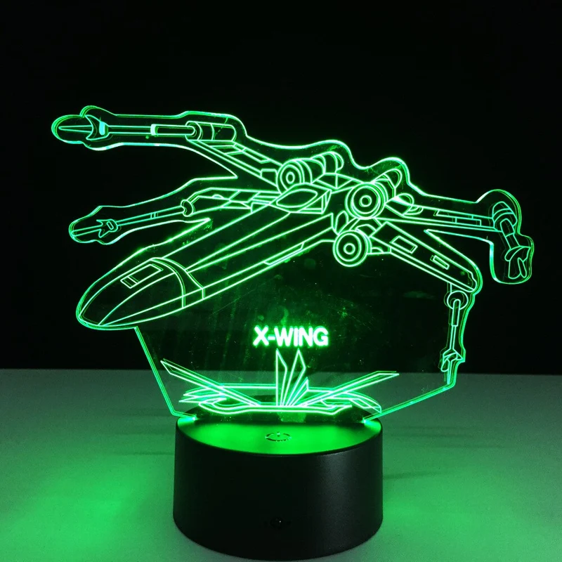 Star Wars 3D X-Wing Fighter Tischlampe - Nachtlampe - Lampe mit 3D Effekt