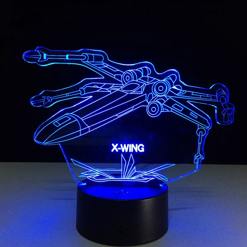 Star Wars 3D X-Wing Fighter Tischlampe - Nachtlampe - Lampe mit 3D Effekt
