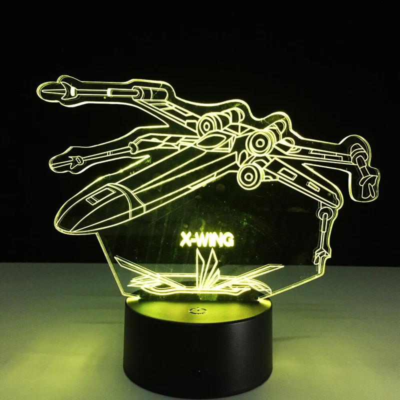 Star Wars 3D X-Wing Fighter Tischlampe - Nachtlampe - Lampe mit 3D Effekt
