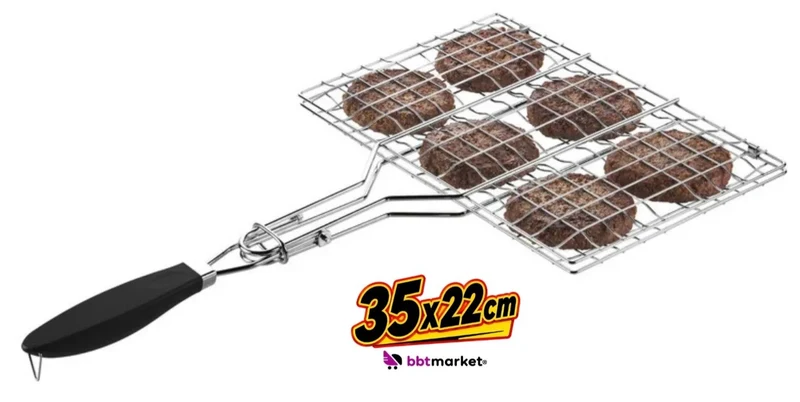 Grillkorb Edelstahl Grillguthalter Grillzubehör Gemüse Würstchen Burger BBQ