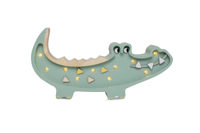Little Lights Crocodile Mini Night Light | Khaki Pastel