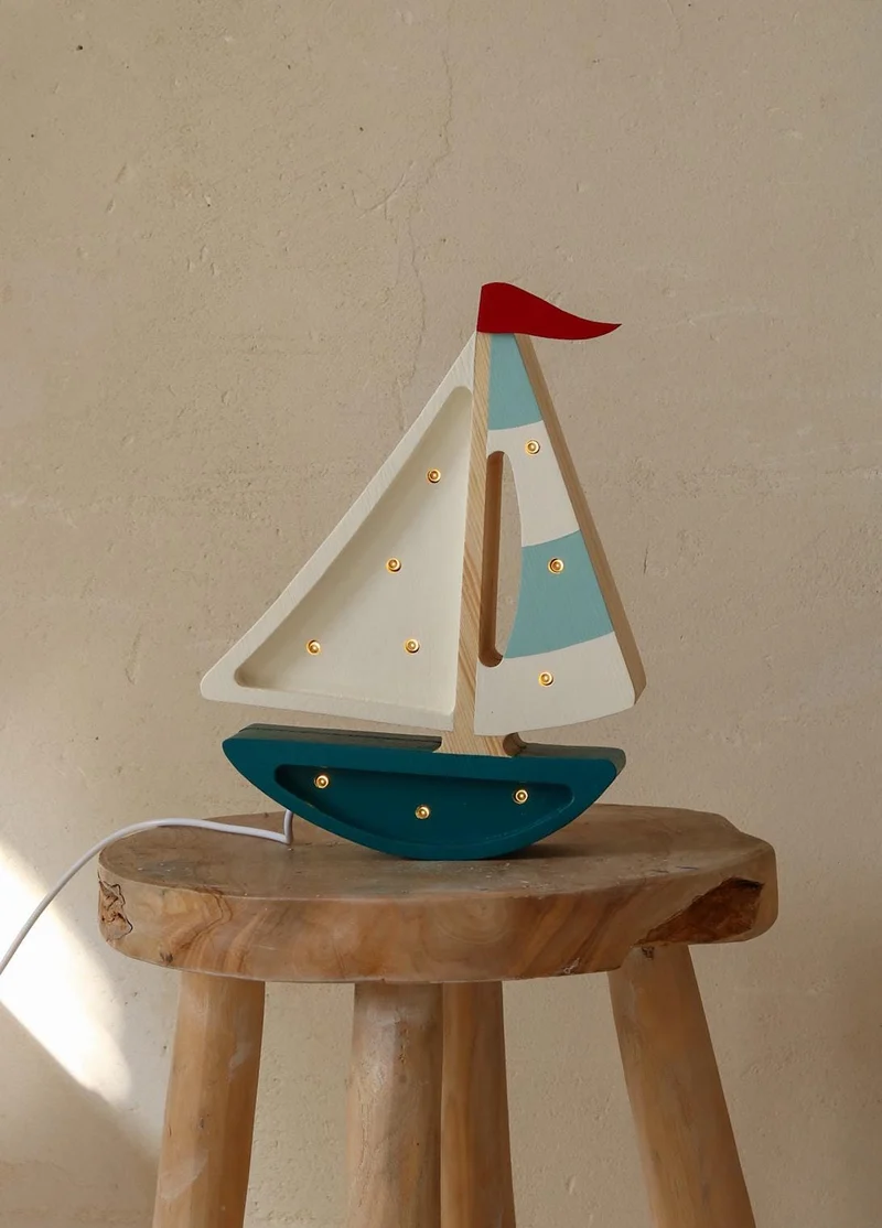 Little Lights Sailboat Night Light | Teal