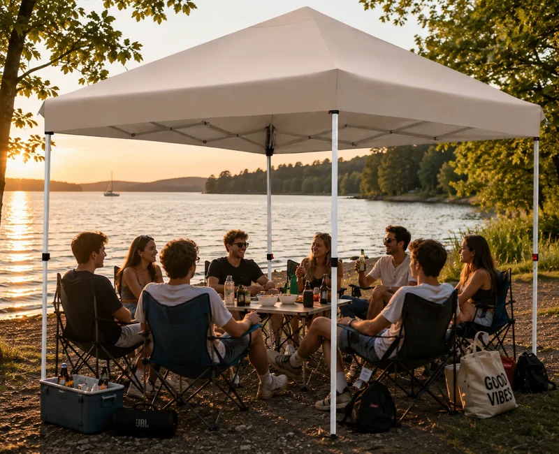 Faltpavillon 3x3m Wasserdicht Höhenverstellbar Partyzelt Camping Pavillon