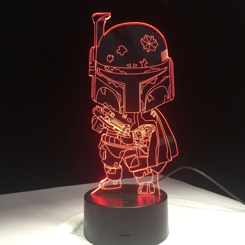 Cartoon Darth Vader Lampe - Tischlicht - Nachtlampe - 3D Effekt - Farbwechsel