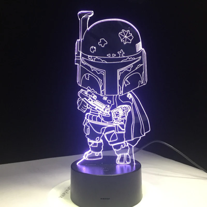 Cartoon Darth Vader Lampe - Tischlicht - Nachtlampe - 3D Effekt - Farbwechsel