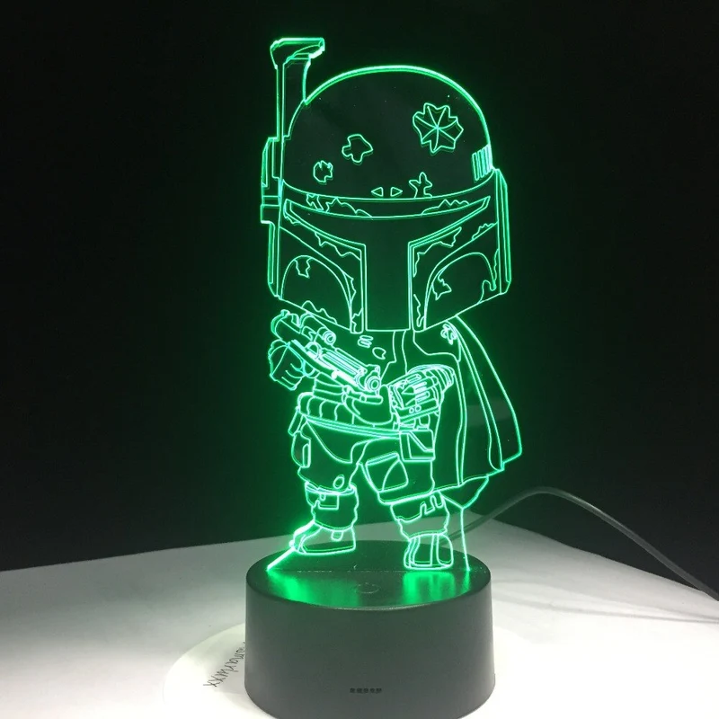 Cartoon Darth Vader Lampe - Tischlicht - Nachtlampe - 3D Effekt - Farbwechsel