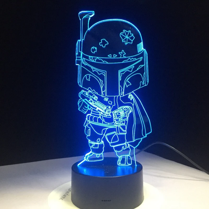 Cartoon Darth Vader Lampe - Tischlicht - Nachtlampe - 3D Effekt - Farbwechsel
