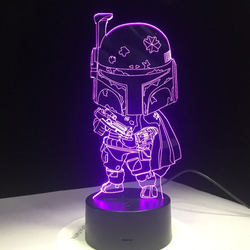 Cartoon Darth Vader Lampe - Tischlicht - Nachtlampe - 3D Effekt - Farbwechsel