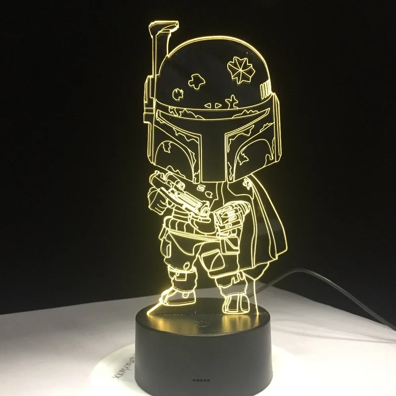Cartoon Darth Vader Lampe - Tischlicht - Nachtlampe - 3D Effekt - Farbwechsel
