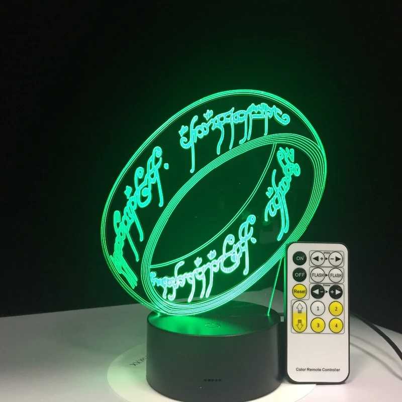 Herr der Ringe Lampe - mit 3D Effekt und Farbwechsel
