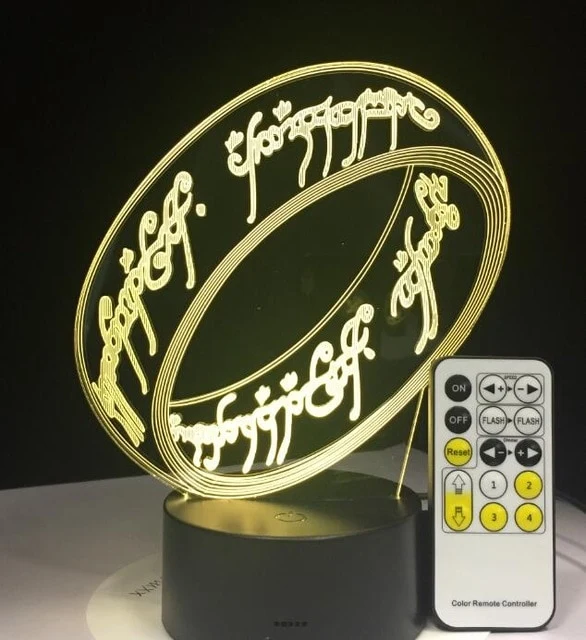 Herr der Ringe Lampe - mit 3D Effekt und Farbwechsel