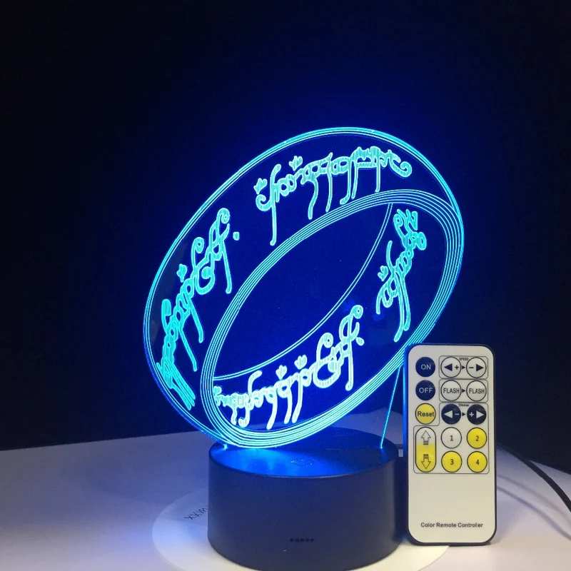 Herr der Ringe Lampe - mit 3D Effekt und Farbwechsel