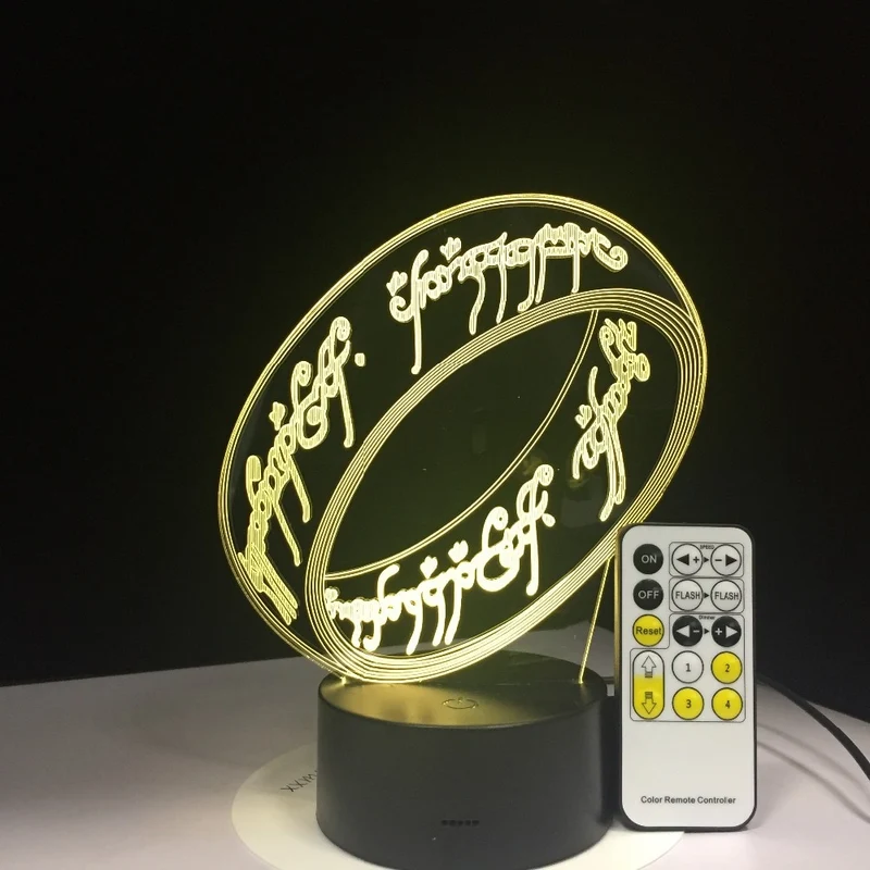Herr der Ringe Lampe - mit 3D Effekt und Farbwechsel