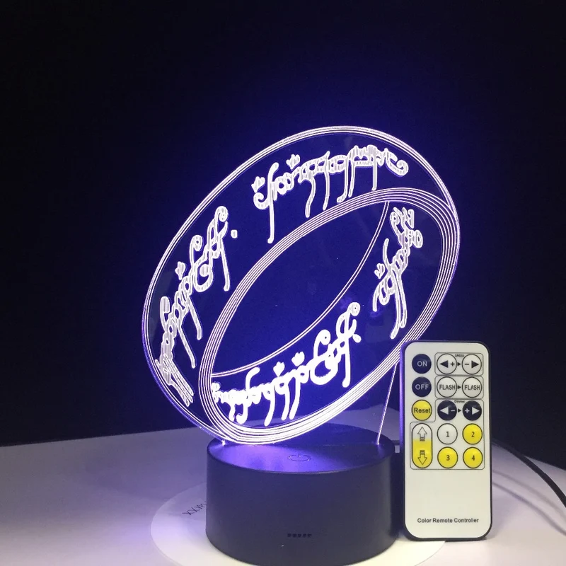 Herr der Ringe Lampe - mit 3D Effekt und Farbwechsel